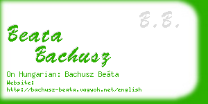 beata bachusz business card